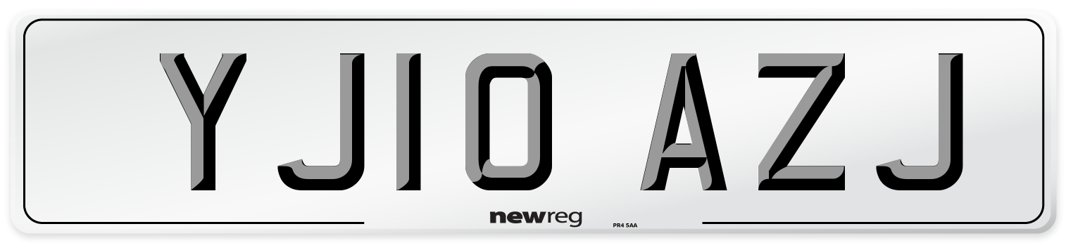 YJ10 AZJ Number Plate from New Reg